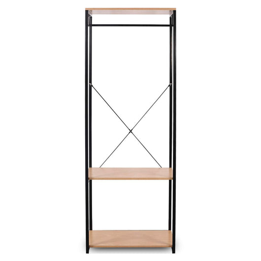 Rack con ripiano per scarpe in metallo e legno marrone nero 19_0000491