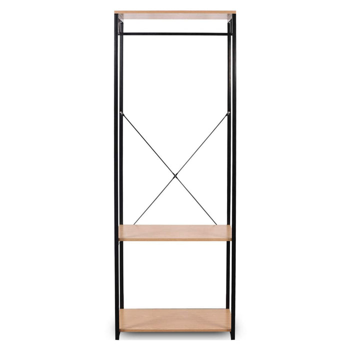 Rack con ripiano per scarpe in metallo e legno marrone nero 19_0000491