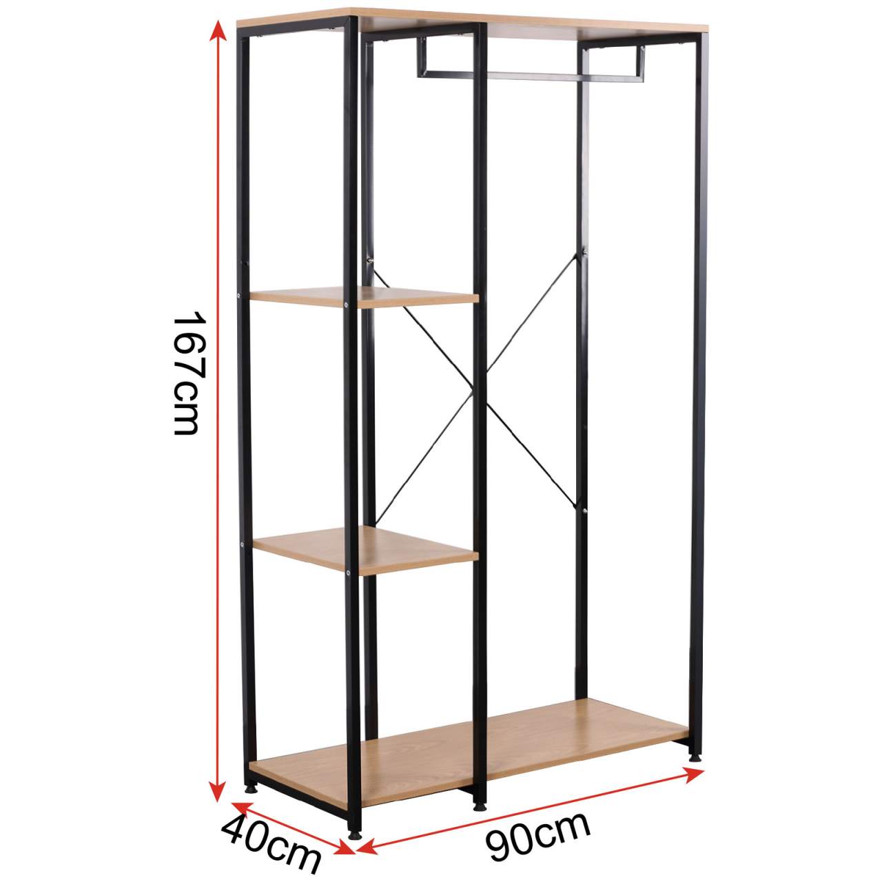 Mensola appendiabiti grande in metallo con scarpiera in legno marrone nero 19_0000513