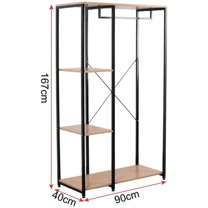 Mensola appendiabiti grande in metallo con scarpiera in legno marrone nero 19_0000513