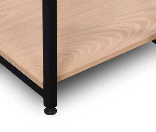 Mensola appendiabiti grande in metallo con scarpiera in legno marrone nero 19_0000513