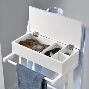 Servomuto Lulboll con Porta Pantaloni e Cassetta con Scomparti - Bianco [en.casa]