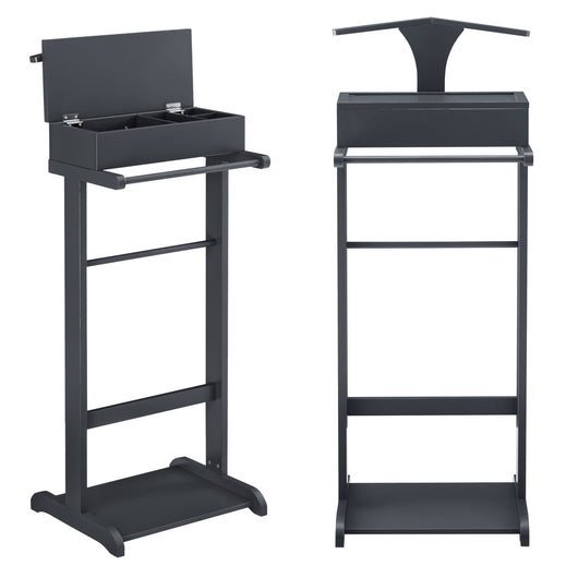 Servomuto Lulboll con Porta Pantaloni e Cassetta con Scomparti - Grigio [en.casa]