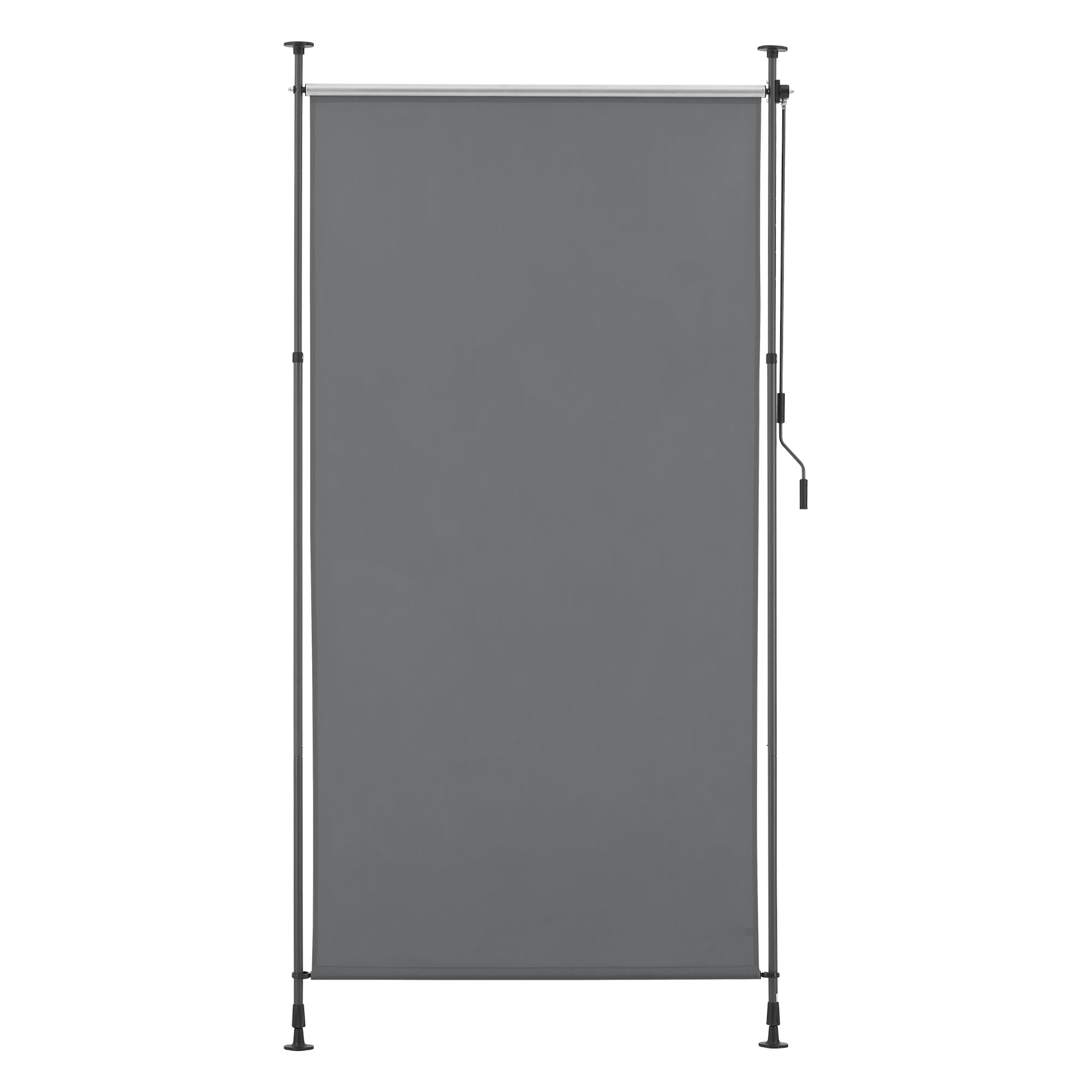 Schermo Verticale Cimarra da Balcone con Pali Telescopici Tenda Parasole Larga 120 cm Grigio Scuro pro.tec