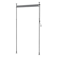 Schermo Verticale Cimarra da Balcone con Pali Telescopici Tenda Parasole Larga 120 cm Grigio Scuro pro.tec