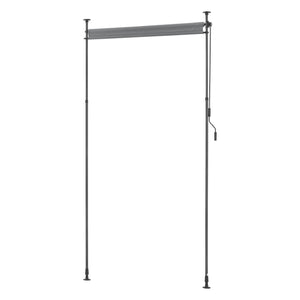 Schermo Verticale Cimarra da Balcone con Pali Telescopici Tenda Parasole Larga 120 cm Grigio Scuro pro.tec