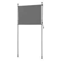 Schermo Verticale Cimarra da Balcone con Pali Telescopici Tenda Parasole Larga 120 cm Grigio Scuro pro.tec
