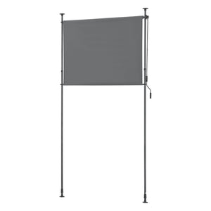 Schermo Verticale Cimarra da Balcone con Pali Telescopici Tenda Parasole Larga 120 cm Grigio Scuro pro.tec