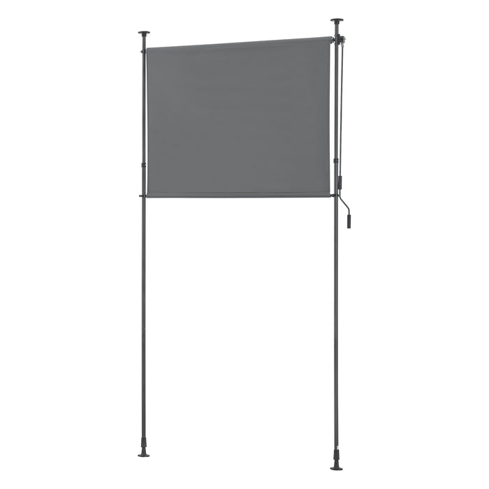 Schermo Verticale Cimarra da Balcone con Pali Telescopici Tenda Parasole Larga 120 cm Grigio Scuro pro.tec