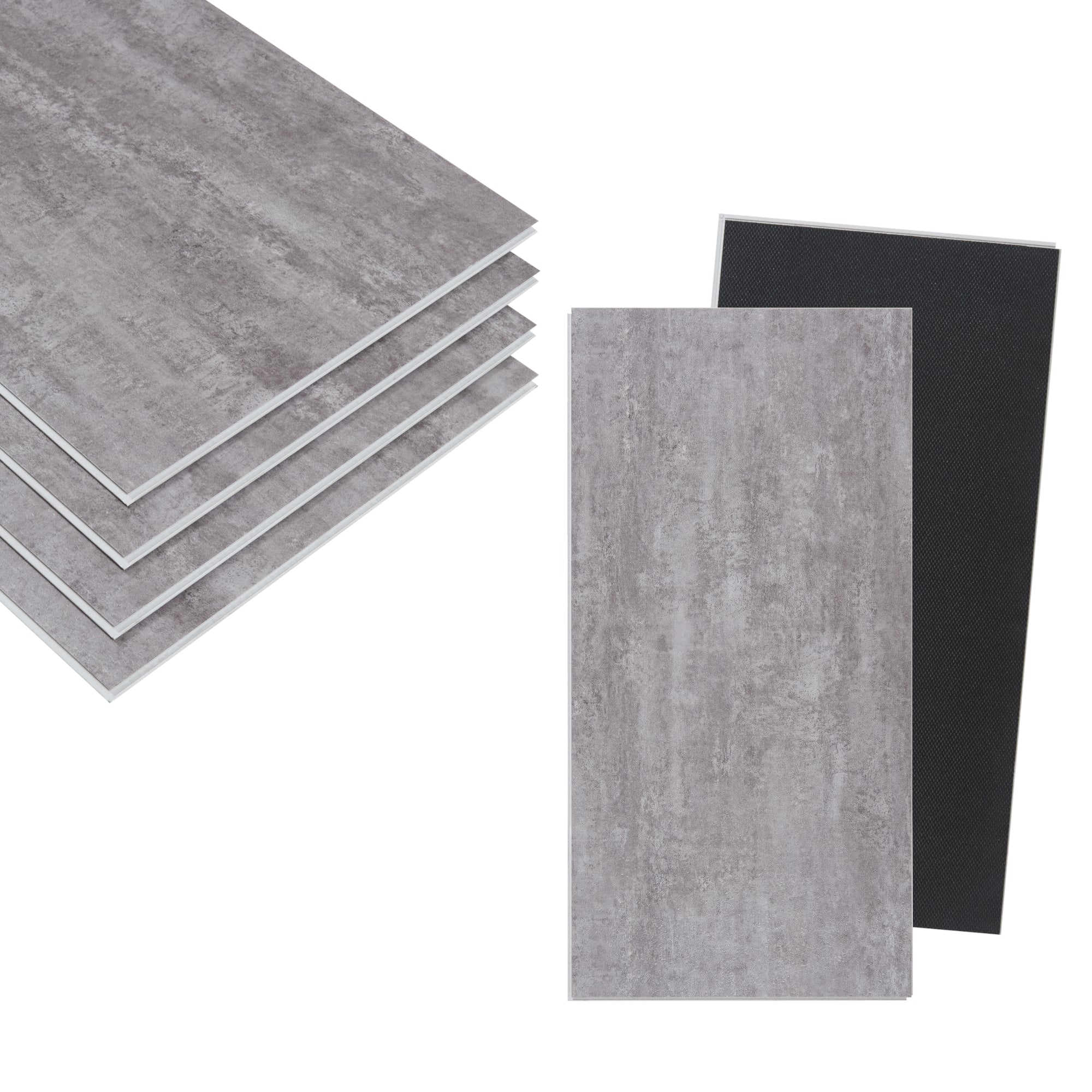 Set Aldire 120 Piastrelle SPC di Pavimento a Incastro Click Pavimentazione per Interni - Grigio Pietra NEU.HOLZ