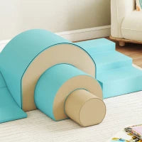 Set di 5 Blocchi di Costruzioni Morbide in Schiuma per Bambini per Casa e Scuola, 181x39x 29 cm, Verde