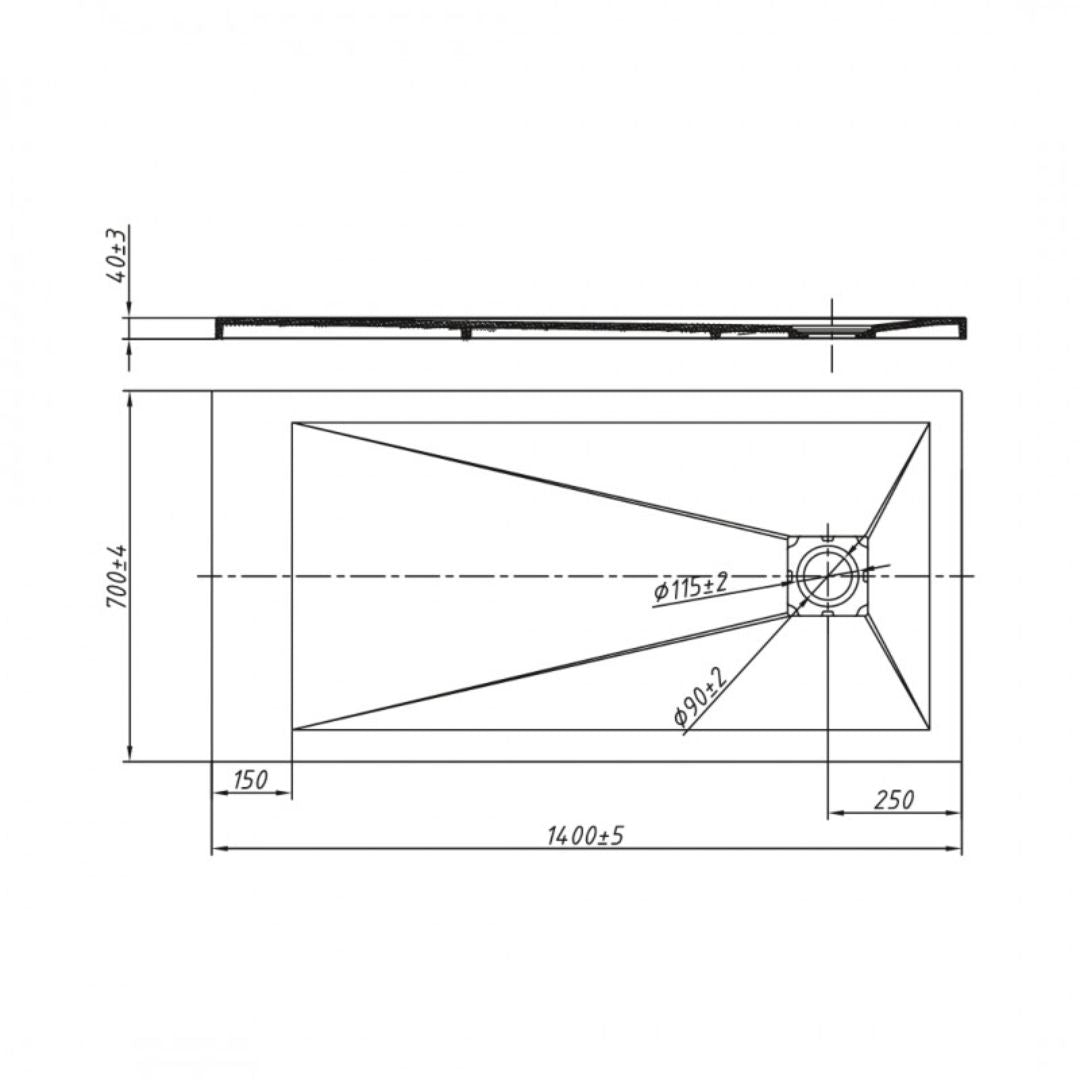 Piatto doccia beige mineral marmo resina antiscivolo h4 cm *** misure l140 x p70 x h4 cm, confezione 1