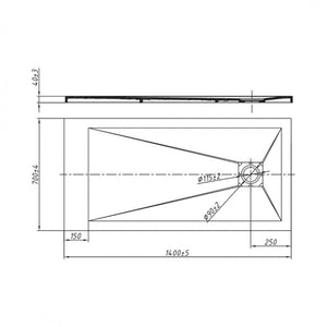 Piatto doccia beige mineral marmo resina antiscivolo h4 cm *** misure l140 x p70 x h4 cm, confezione 1