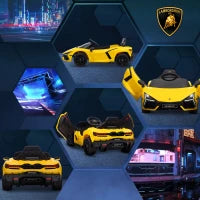 Auto elettrica 12V con licenza Lamborghini Revue veicolo elettrico telecomando velocità 3-5 km/h per bambini da 3 a 5 anni giallo