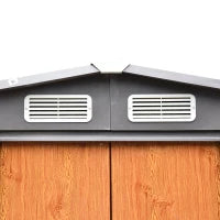 Capanna da Giardino in Acciaio e PP con Prese d'Aria, 197x163x178-200 cm, Marrone