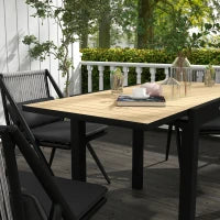 Tavolo da Giardino Allungabile per 4-6 Persone con Piano a Doghe, in Alluminio, 81/162x80x75 cm, Giallo