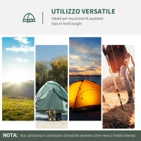 Tenda da Campeggio a Igloo con Porta a Cerniera, Zanzariera e Finestre a Rete, 206x152x110 cm, Verde