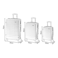 Set Trolley Pona di 3 Valigie Rigide in Misure S/M/L - Blu pro.tec