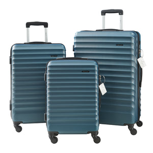 Set Trolley Pona di 3 Valigie Rigide in Misure S/M/L - Blu pro.tec