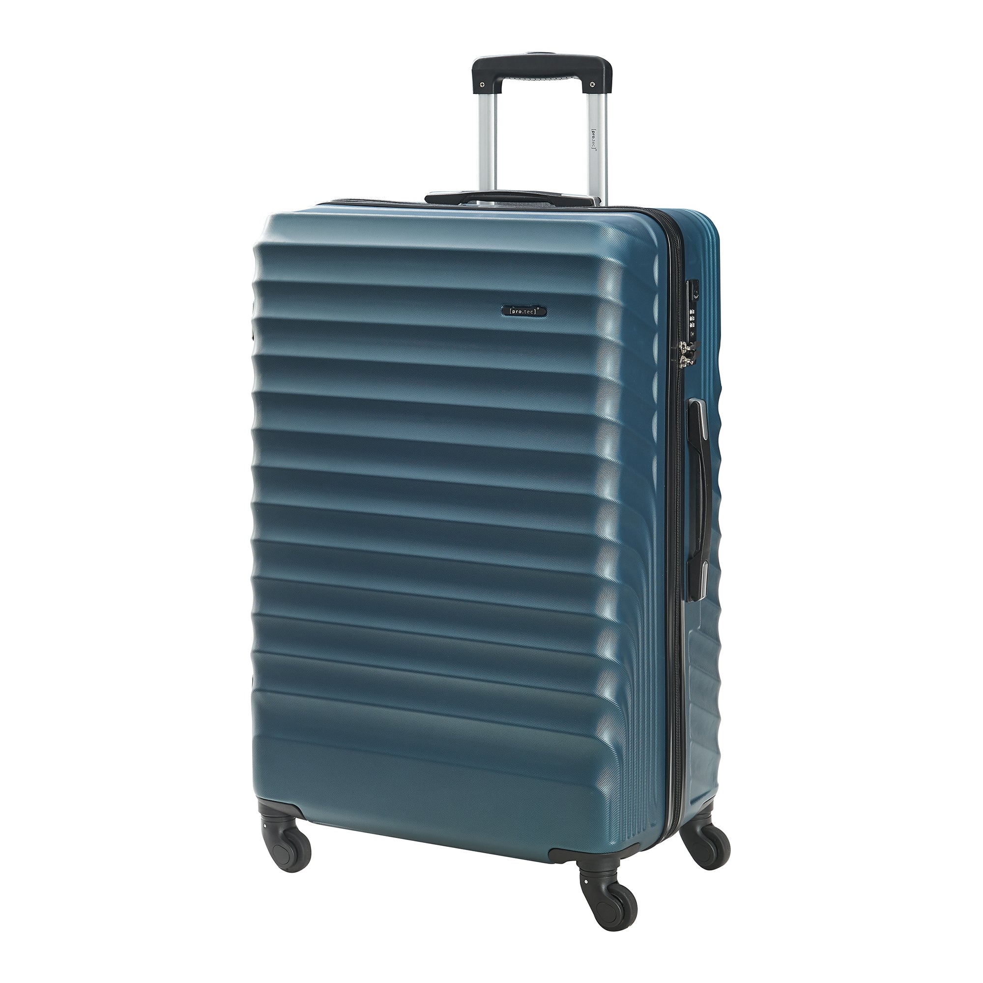 Set Trolley Pona di 3 Valigie Rigide in Misure S/M/L - Blu pro.tec