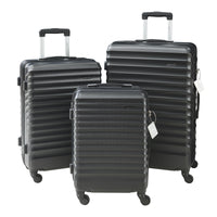 Set Trolley Pona di 3 Valigie Rigide in Misure S/M/L - Nero pro.tec
