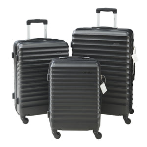 Set Trolley Pona di 3 Valigie Rigide in Misure S/M/L - Nero pro.tec