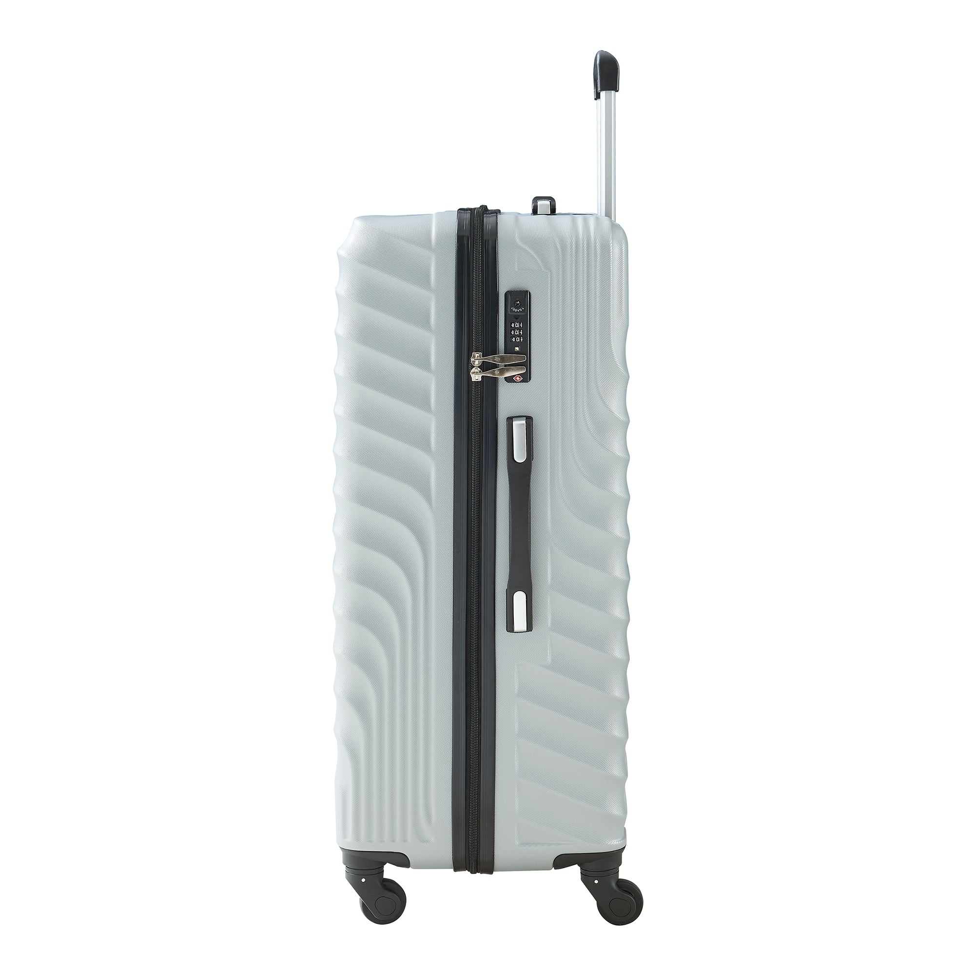 Set Trolley Pona di 3 Valigie Rigide in Misure S/M/L - Grigio Chiaro pro.tec