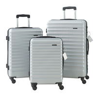 Set Trolley Pona di 3 Valigie Rigide in Misure S/M/L - Grigio Chiaro pro.tec