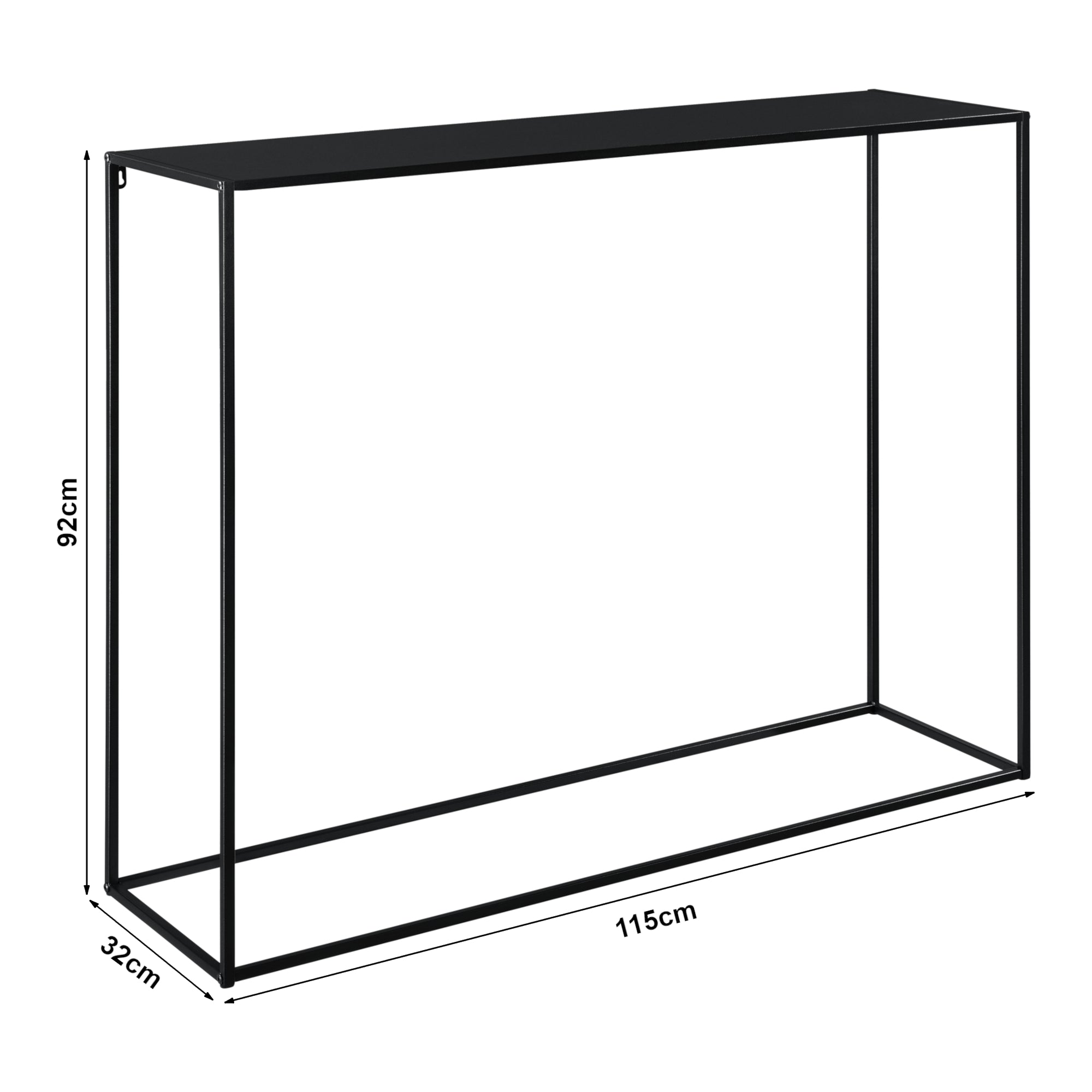 Tavolo a Consolle in Metallo 92x115x32 cm Tavolo da Appoggio - Nero [en.casa]