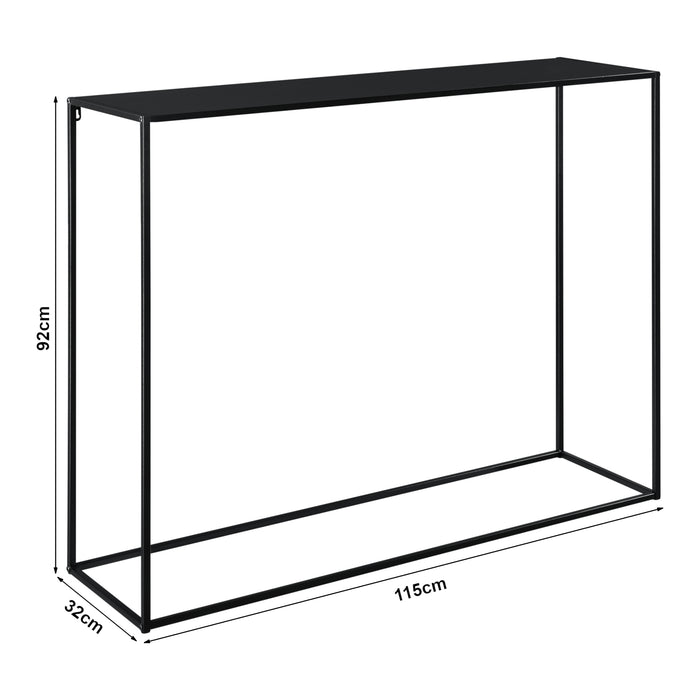 Tavolo a Consolle in Metallo 92x115x32 cm Tavolo da Appoggio - Nero [en.casa]