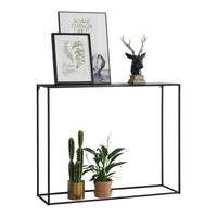 Tavolo a Consolle in Metallo 92x115x32 cm Tavolo da Appoggio - Nero [en.casa]