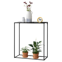Tavolo a Consolle in Metallo 92x80x32 cm Tavolo da Appoggio - Nero [en.casa]