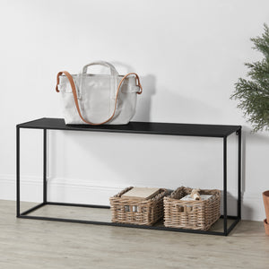 Tavolo a Consolle in Metallo 50x115x32 cm Tavolo da Appoggio - Nero [en.casa]