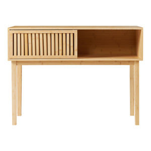 Tavolo Consolle Ypäjä in Bambù con Ante Scorrevoli 110 x 39 x 80,5 cm - [en.casa]