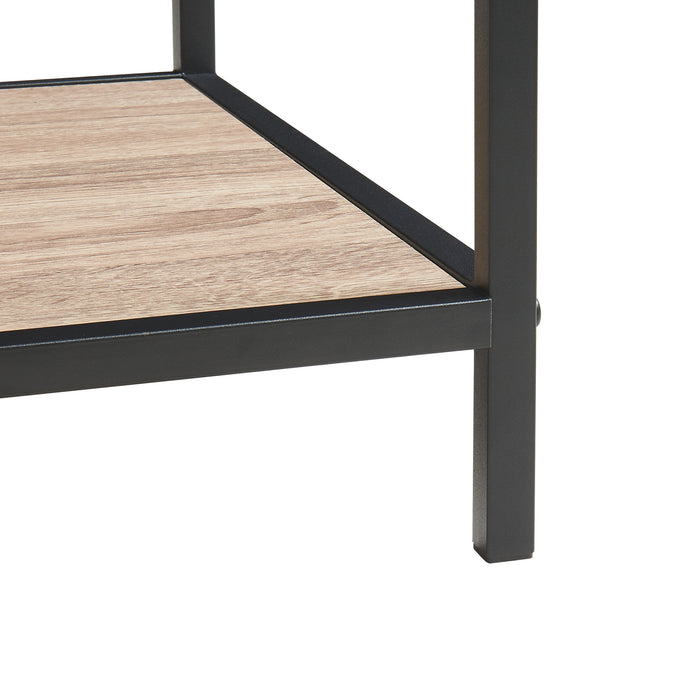 Tavolo a Consolle Belana con Ripiano e Scomparti Aperti 110 x 40 x 80 cm - Nero / Effetto Rovere [en.casa]