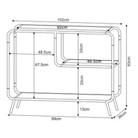 Tavolo a Consolle Krødsherad con 3 Piani di Appoggio - Effetto Rovere / Nero [en.casa]