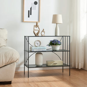 Tavolo a Consolle Baarn 65,5 x 70 x 32 cm Metallo Nero [en.casa]