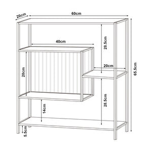 Tavolo a Consolle Beesel 65,5 x 60 x 20 cm Metallo Nero [en.casa]