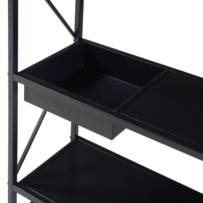 Scaffale Portapiante Berkelland a 3 Livelli - Metallo Nero [en.casa]