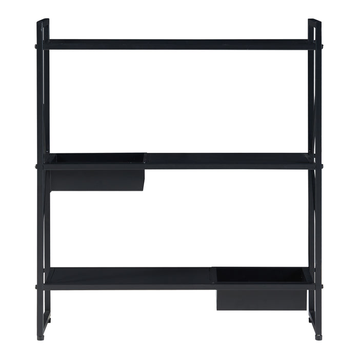 Scaffale Portapiante Berkelland a 3 Livelli - Metallo Nero [en.casa]