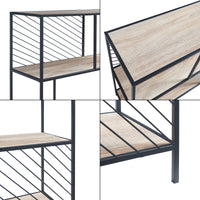 Tavolo a Consolle Övertorneå a 3 Piani 100x30x75 cm Nero / Effetto Rovere [en.casa]