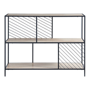 Tavolo a Consolle Övertorneå a 3 Piani 100x30x75 cm Nero / Effetto Rovere [en.casa]