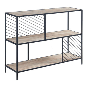 Tavolo a Consolle Övertorneå a 3 Piani 100x30x75 cm Nero / Effetto Rovere [en.casa]