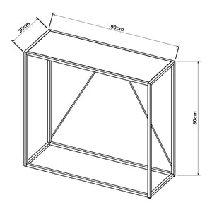 Tavolo a Consolle Austevoll in Acciaio 90 x 30 x 80 cm - Bianco [en.casa]