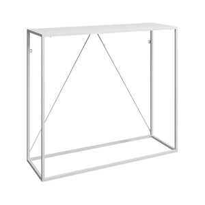 Tavolo a Consolle Austevoll in Acciaio 90 x 30 x 80 cm - Bianco [en.casa]
