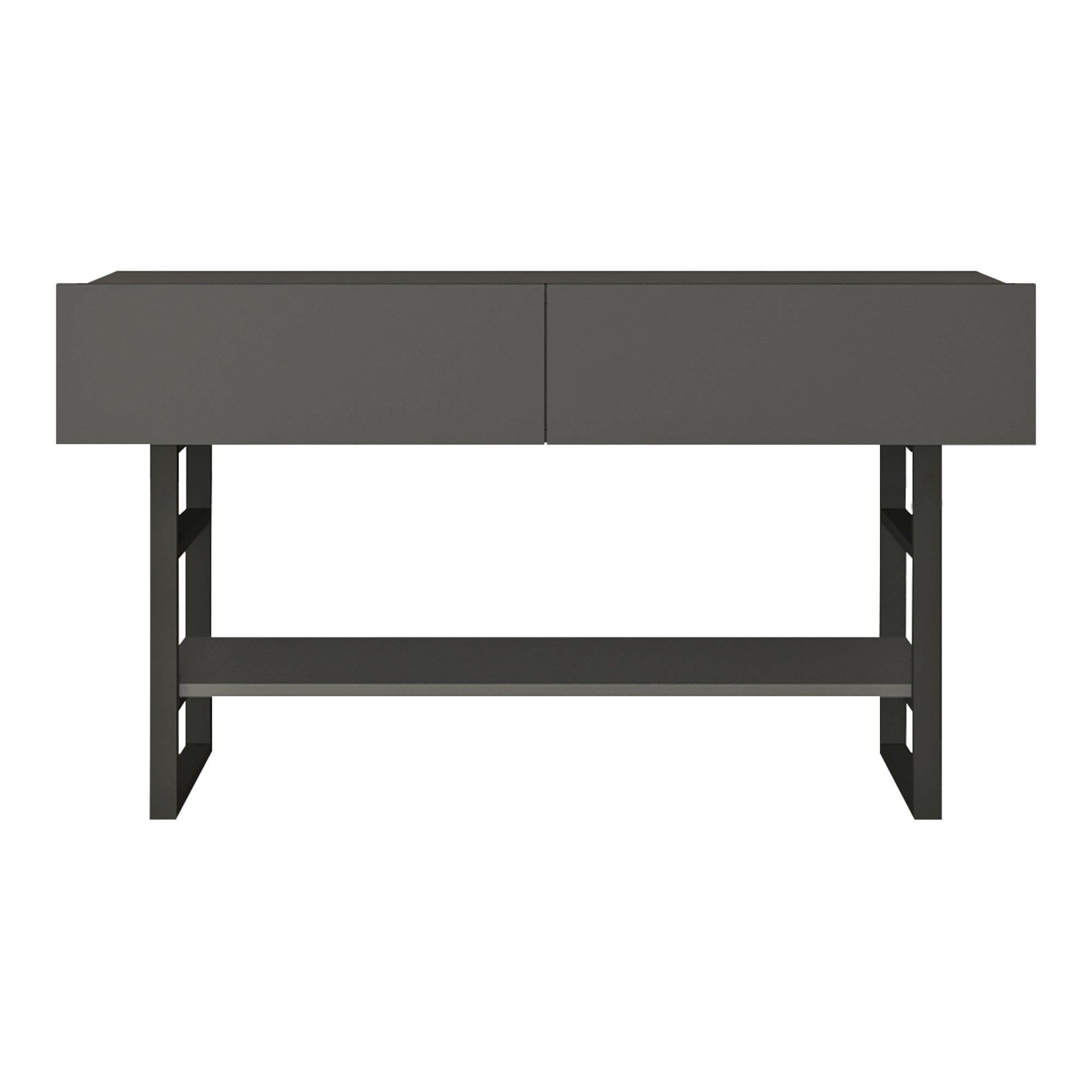 Tavolo Consolle Lappeenranta Mobile Contenitore con Ante a Ribalta 76x139x43 cm Antracite / Nero [en.casa]