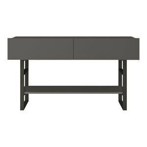 Tavolo Consolle Lappeenranta Mobile Contenitore con Ante a Ribalta 76x139x43 cm Antracite / Nero [en.casa]