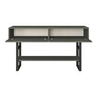 Tavolo Consolle Lappeenranta Mobile Contenitore con Ante a Ribalta 76x139x43 cm Antracite / Nero [en.casa]