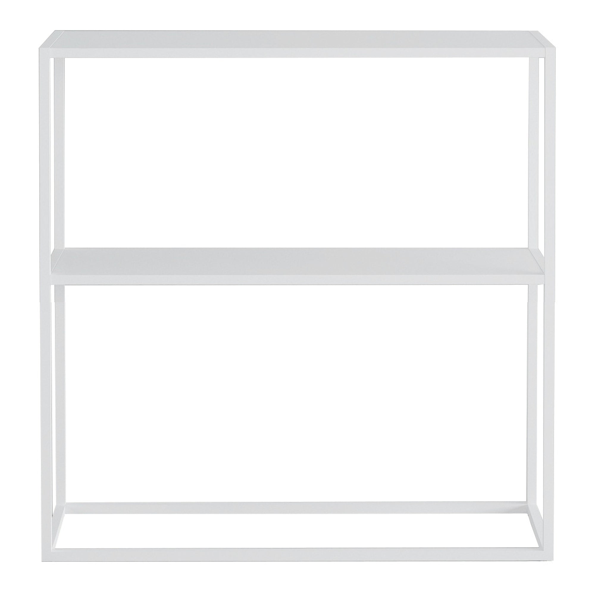 Tavolo a Consolle 'Strömstad' con 2 Piani di Appoggio Consolle Stretto in Acciaio - Bianco opaco [en.casa]