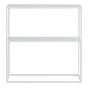 Tavolo a Consolle 'Strömstad' con 2 Piani di Appoggio Consolle Stretto in Acciaio - Bianco opaco [en.casa]